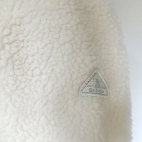 Barbour Netley Fleece White Coast to Country Short Jacket USA Size 6 - Picture 5 of 13